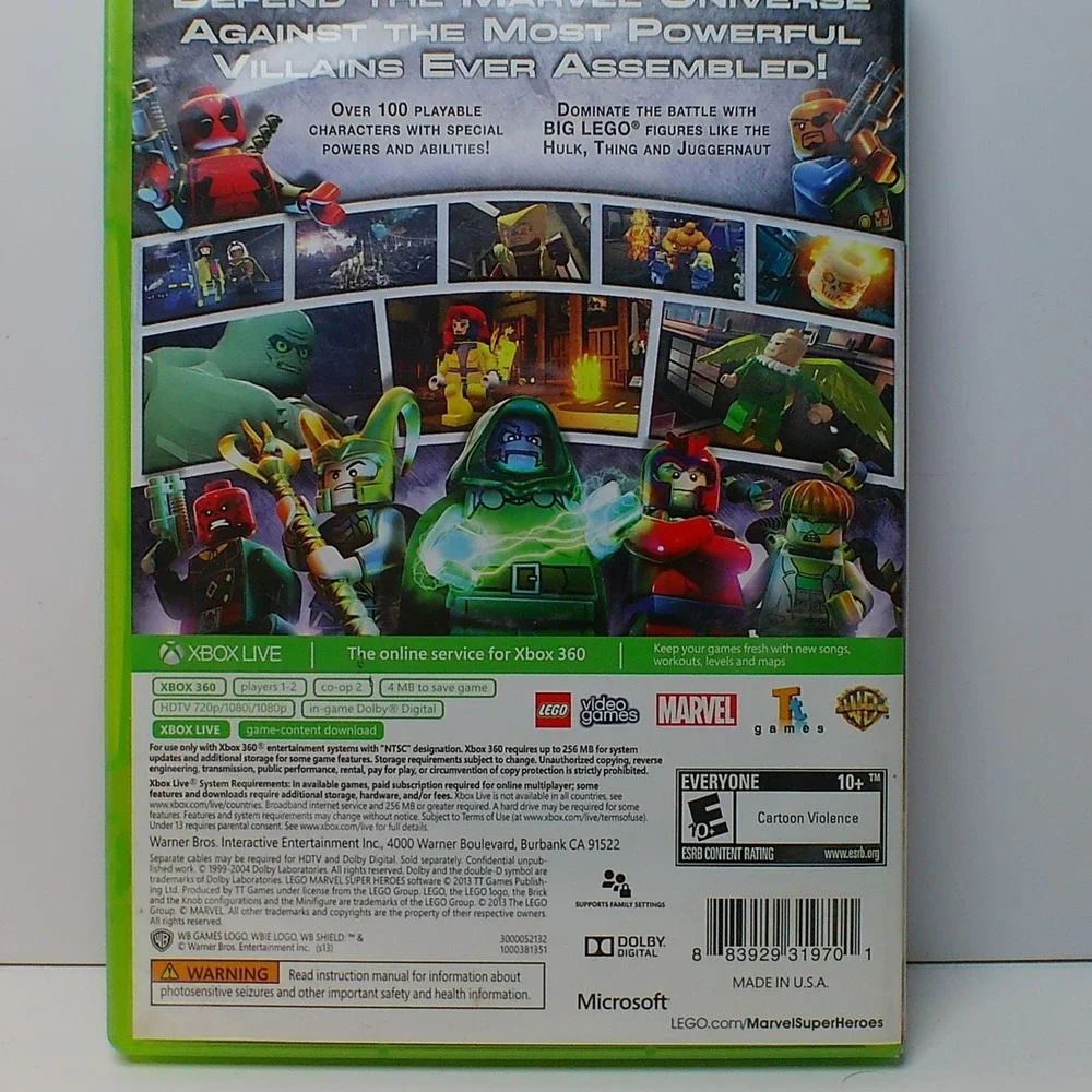 LEGO MARVEL Super Heroes Xbox 360 2013 Complete CIB Disc Case Manual